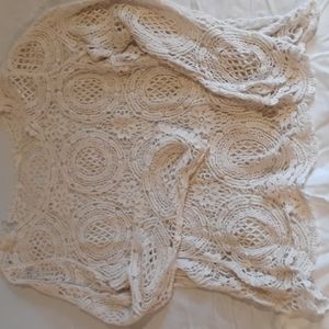 Crochet long sleeve shell